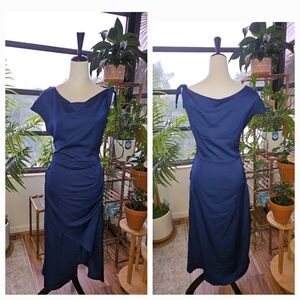 Stylish Blue Midi Dress (Size L)